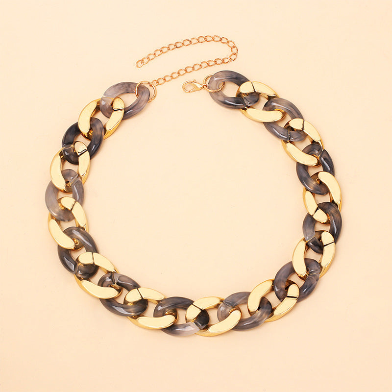 Cold Wind Resin Stitching Necklace New Product Accessories Stacked Clavicle Chain - Jewel Nexus