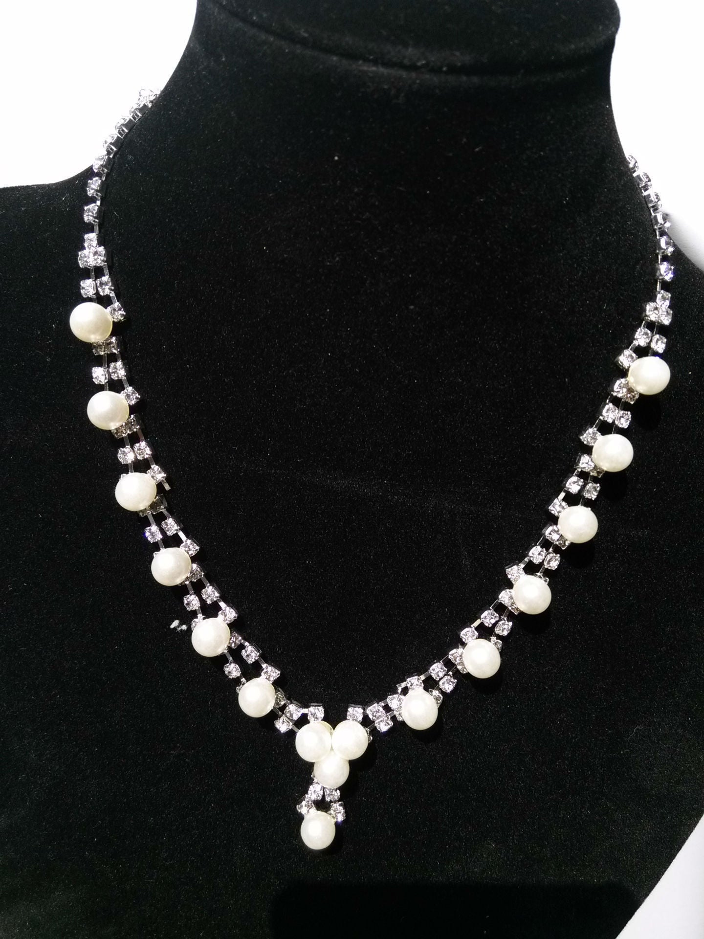 Simple bride jewelry full drill pearl necklace, wedding Rhinestone Necklace, married two sets of women.