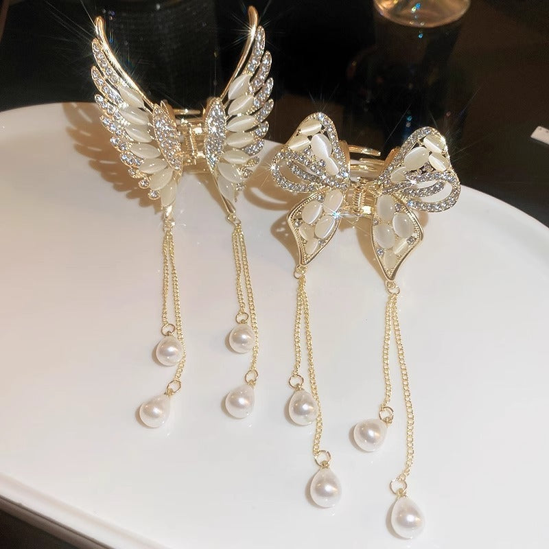 Elegant High-grade Golden Pearl Tassel Hairpin - Jewel Nexus
