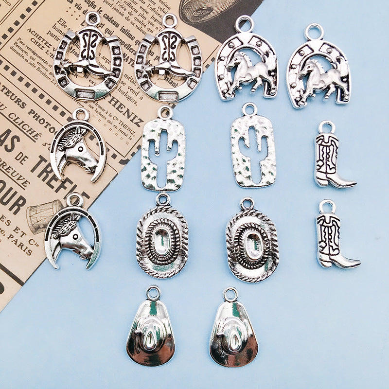 Denim Series Tibetan Silver Alloy Pendant Handmade Ornament