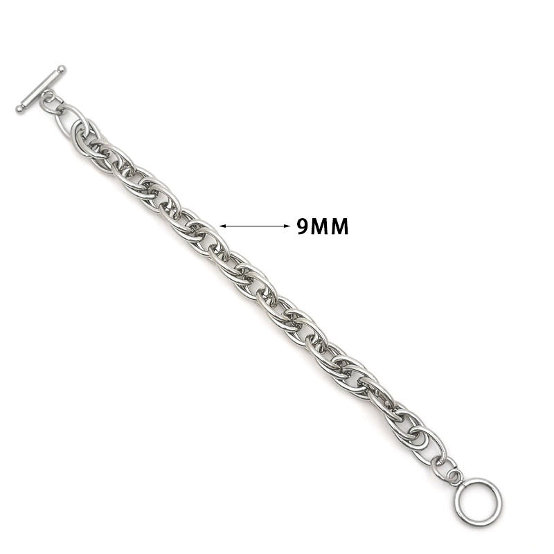 OT Buckle Titanium Steel Stainless Steel Rough Hand Ring Chain - Jewel Nexus