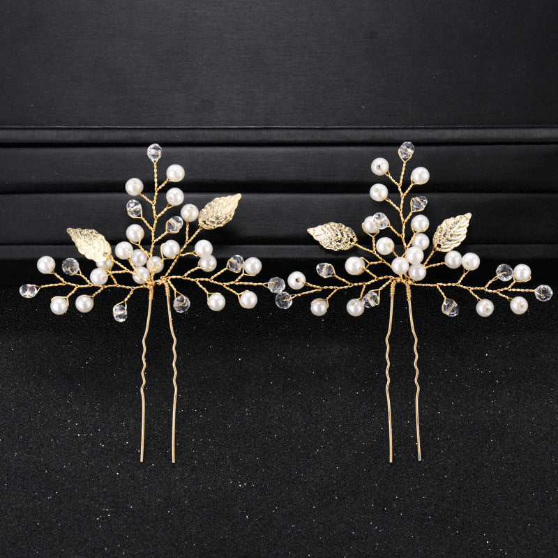 Wedding Jewelry Simple New Bride Headdress Pearl Rhinestone Hairpin Pin Wedding Jewelry Accessories - Jewel Nexus