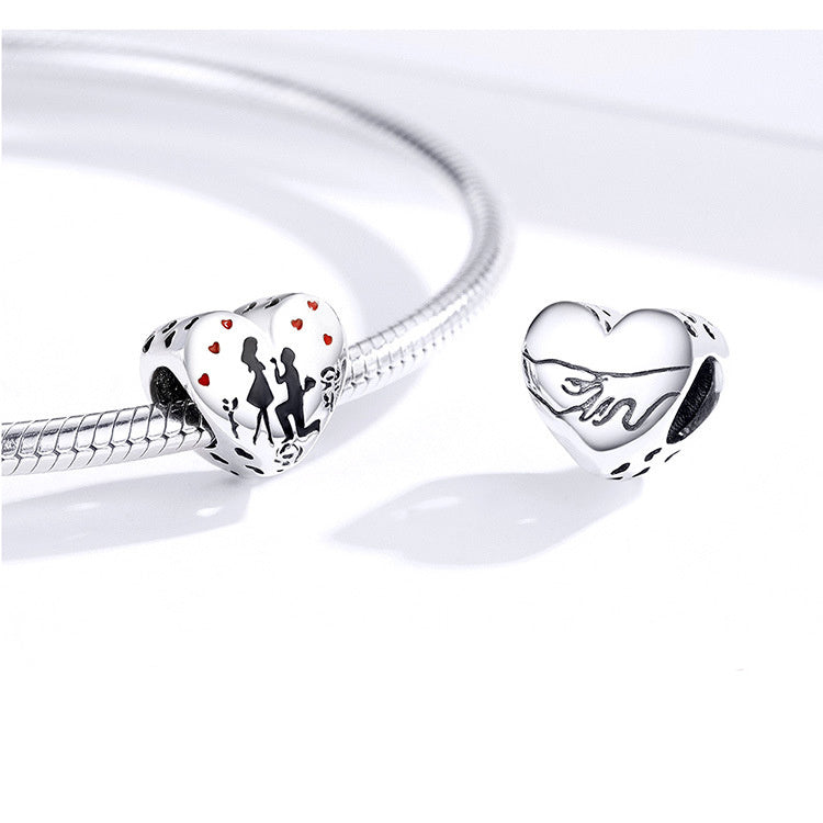 Sterling Silver S925 Creative Romantic Couple Silver Pendant - Jewel Nexus