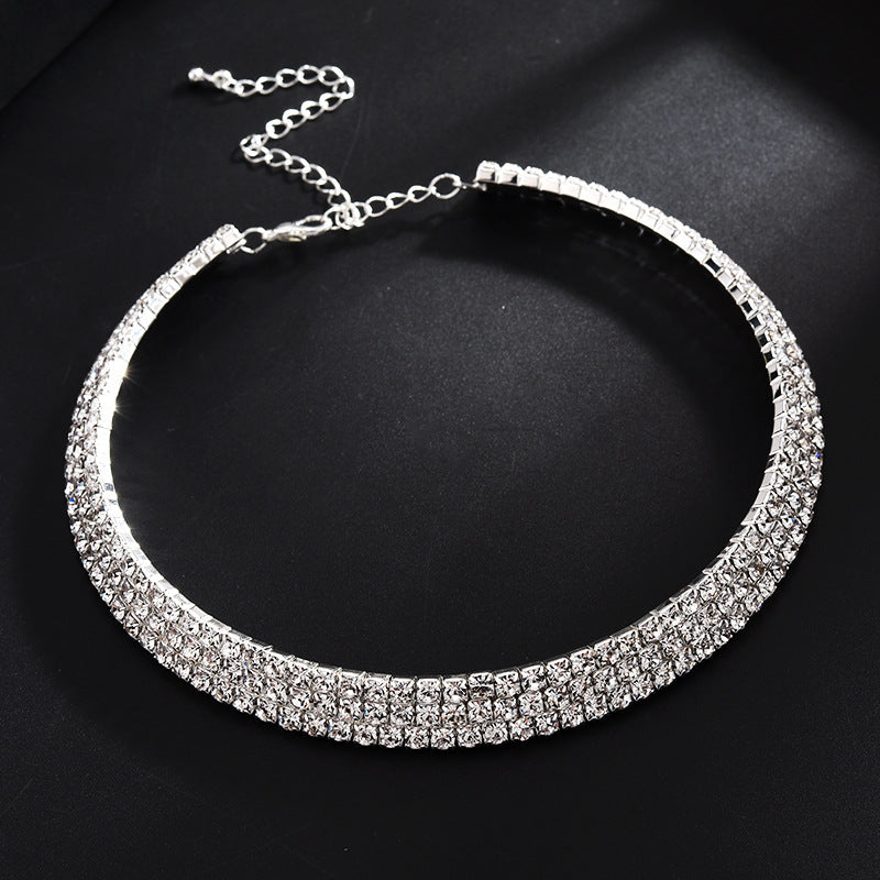 Exaggerated Claw Diamond Beaded Four-Piece Set Multilayer Necklace - Jewel Nexus