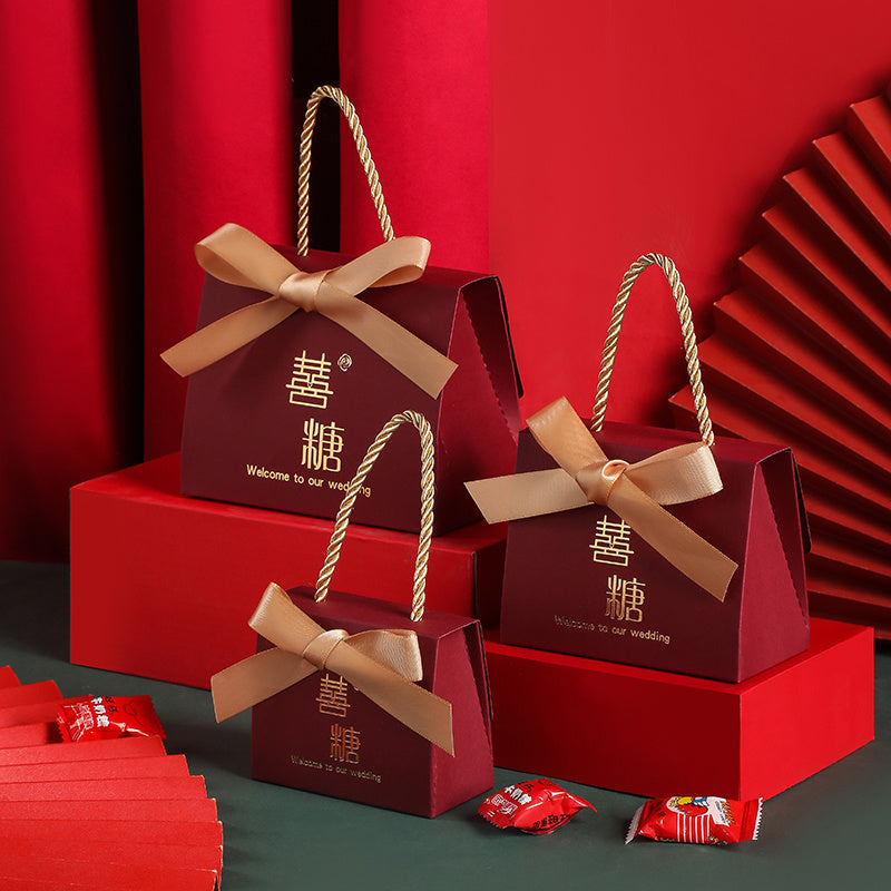 Wedding Candy Box Portable Chinese Style Wedding Candy Gift Box