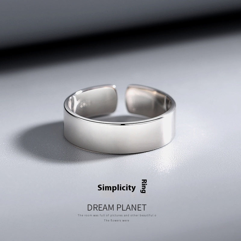 Korean Style Simple Graceful Glossy Unisex Open Ring