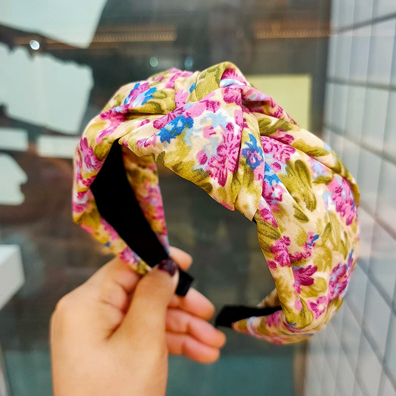 Printed Headband Simple Wide Fabric
