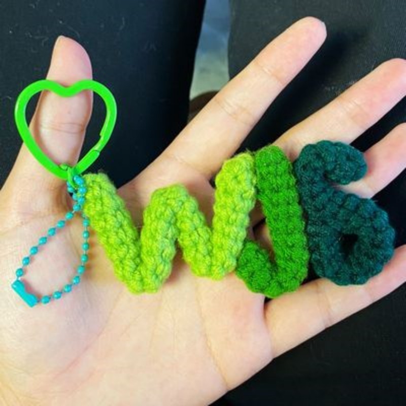 Homemade Wool Crochet Letter Pendant Keychain Material Package