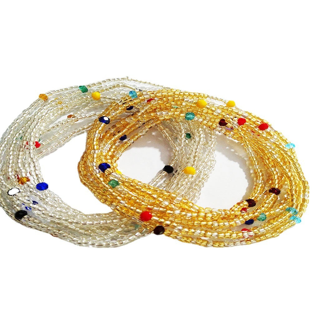 Colored Glass Crystal Waist Chain