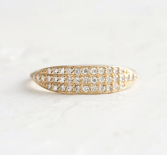 Simple All-match Fashion Alloy Diamond Ring