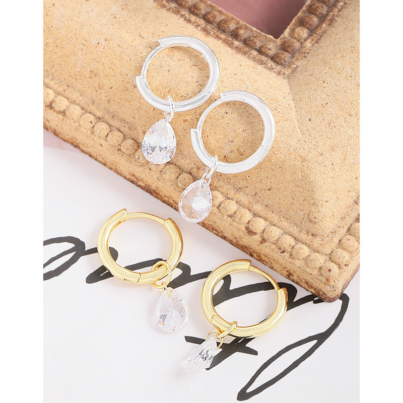 Besonderes Interesse Leichte Luxus-Ohrringe aus Sterlingsilber mit Wassertropfen-Design für Damen