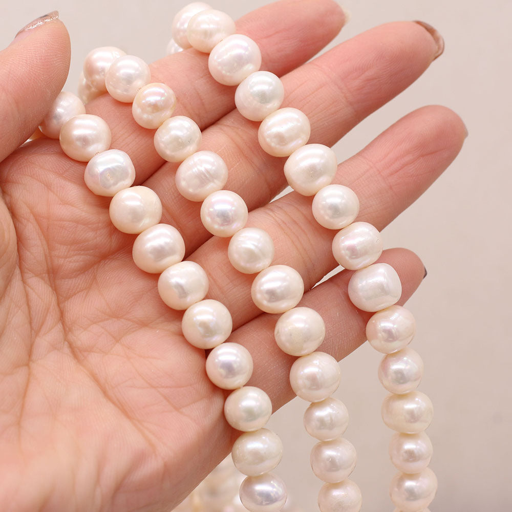 Chaîne de perles de poinçon de perles d'eau douce naturelles