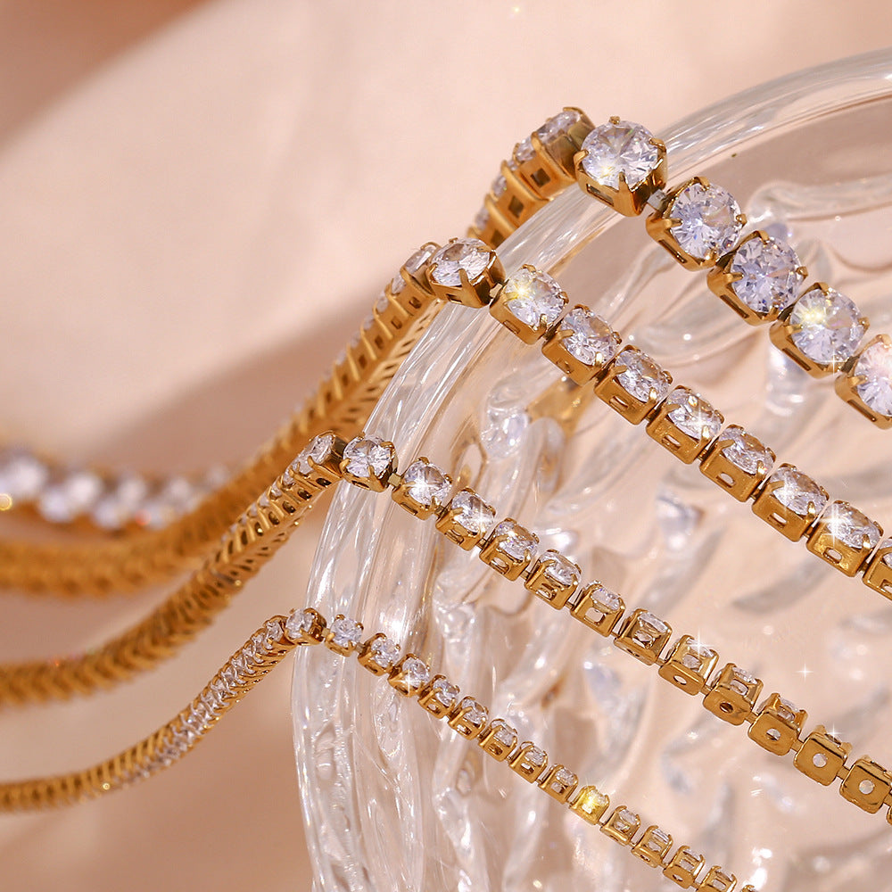 Edelstahl Mode Einfache Armband Halskette Ornament