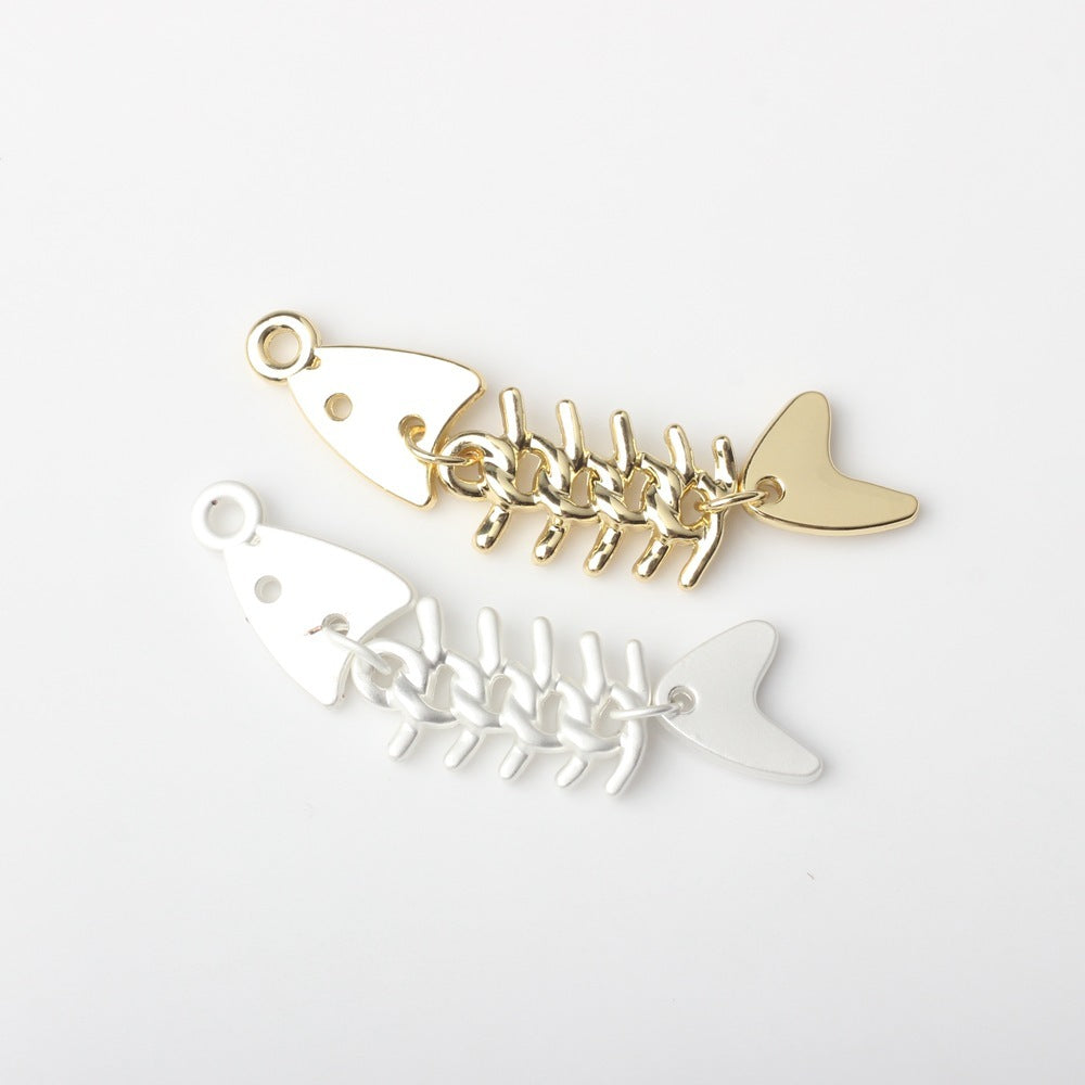 Kreative Legierung Fishbone kleine Anhänger Diy Ohrringe Halskette Armband Schmuck Zubehör