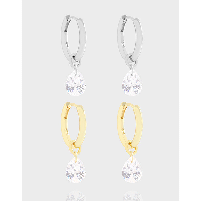 Special Interest Light Luxury All Match Water Drop Earrings Sterling Silver Earrings For Women