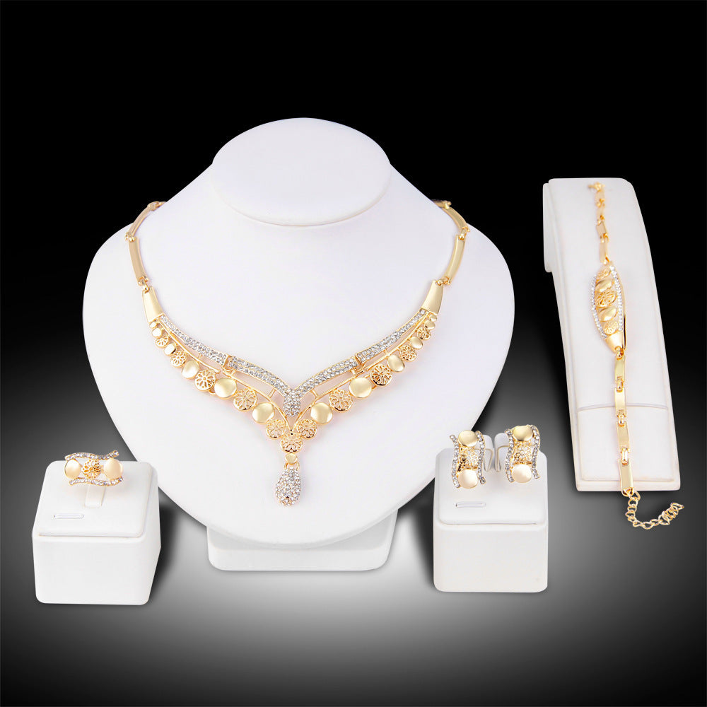 New European And American Exaggerated Jewelry Sets, Women's Bridal Jewelry Four Sets.