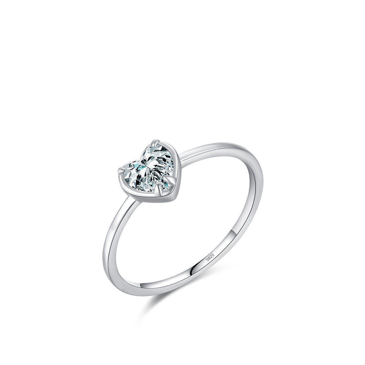 S925 Sterling Silver Sweet Heart Marriage Engagement Ring - Jewel Nexus