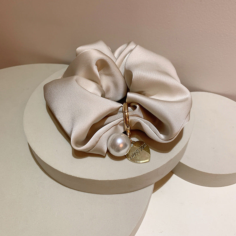 Simple Solid Color High-grade Texture Elegant Low Ponytail Headdress Flower Hair Ring.