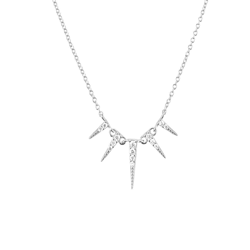 S925 Sterling Silver Tapered Diamond INS Style Necklace