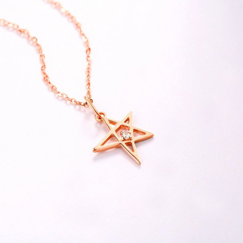 Gold necklace female little star personality Pendant
