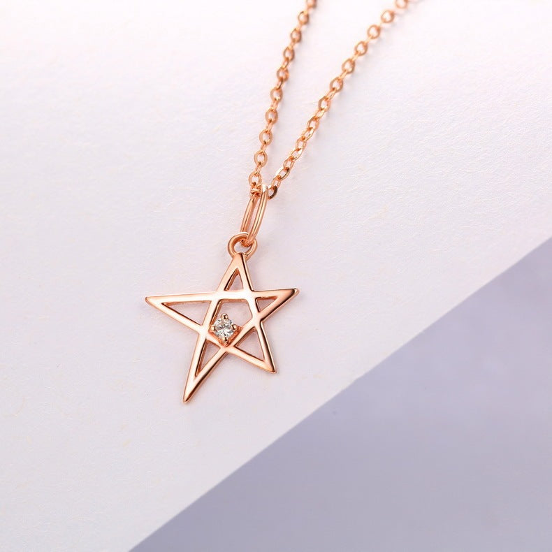 Gold necklace female little star personality Pendant