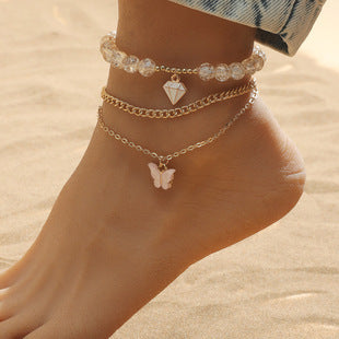 Women's Double-layer Butterfly Beach Anklet