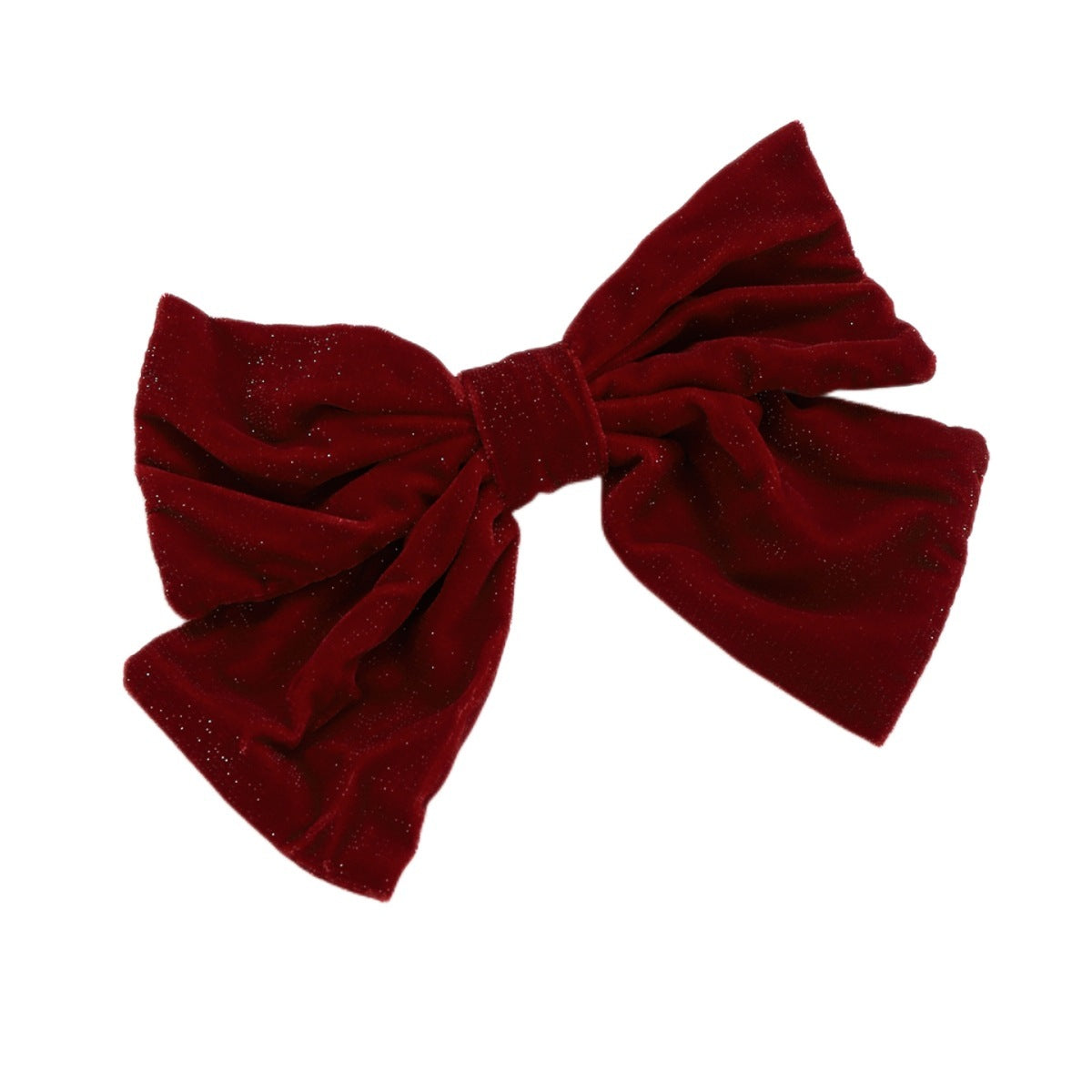 Red Flannel Big Bow Spring Clip Barrettes - Jewel Nexus