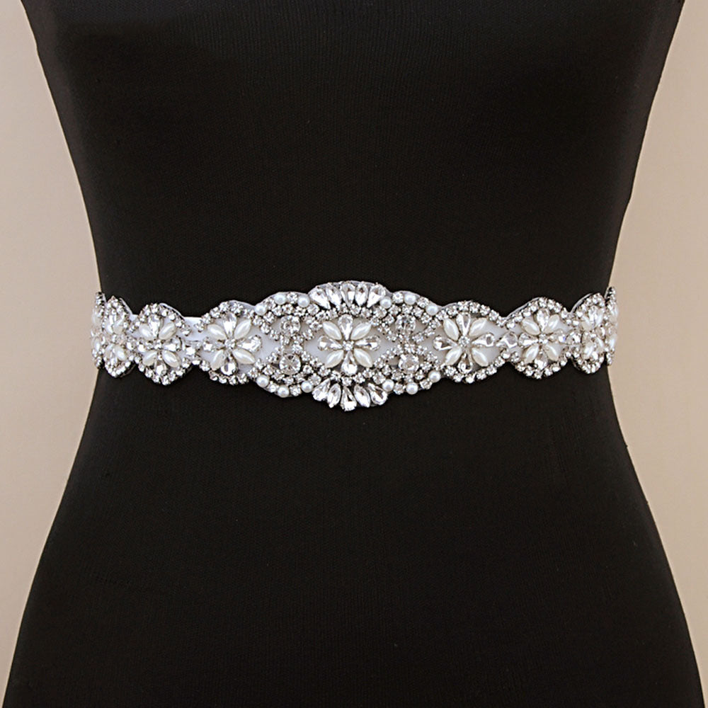 Bridal wedding belt with rhinestone decoration - Jewel Nexus