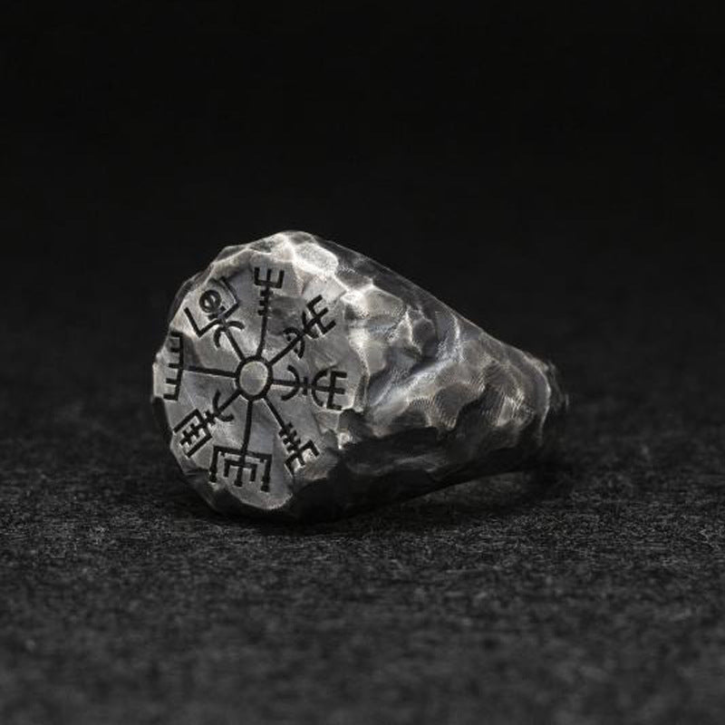 Fashion Retro Carved Compass Ring - Jewel Nexus