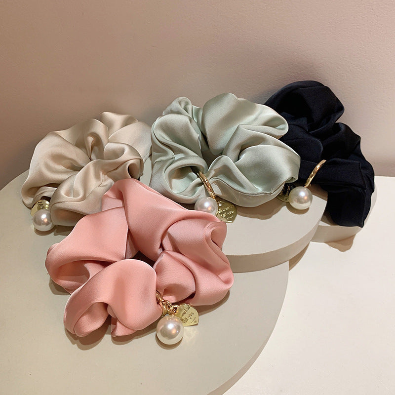 Simple Solid Color High-grade Texture Elegant Low Ponytail Headdress Flower Hair Ring.