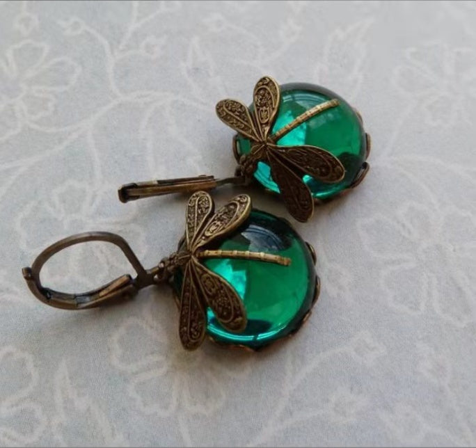 Fashion Retro Small Dragonfly Pattern Earrings