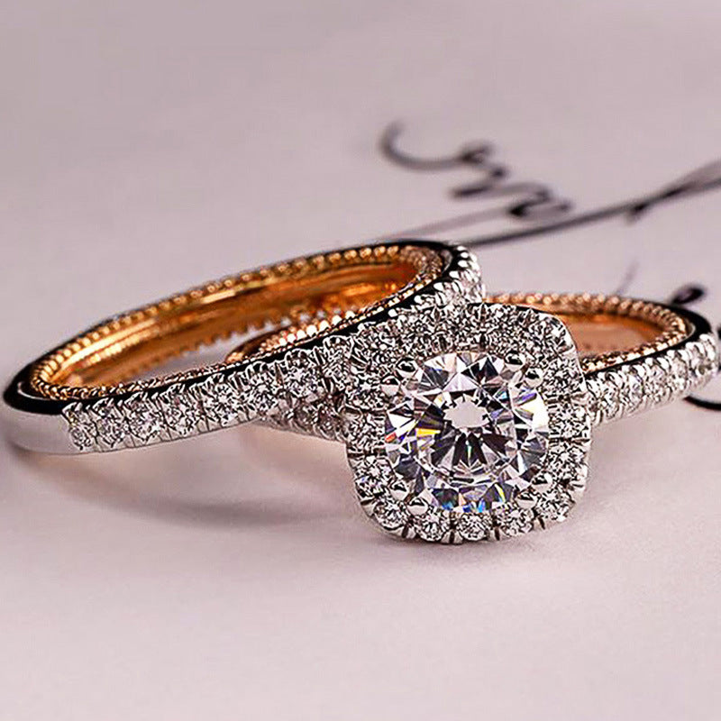 Fashion Exquisite Luxury Zircon Female Couple Rings