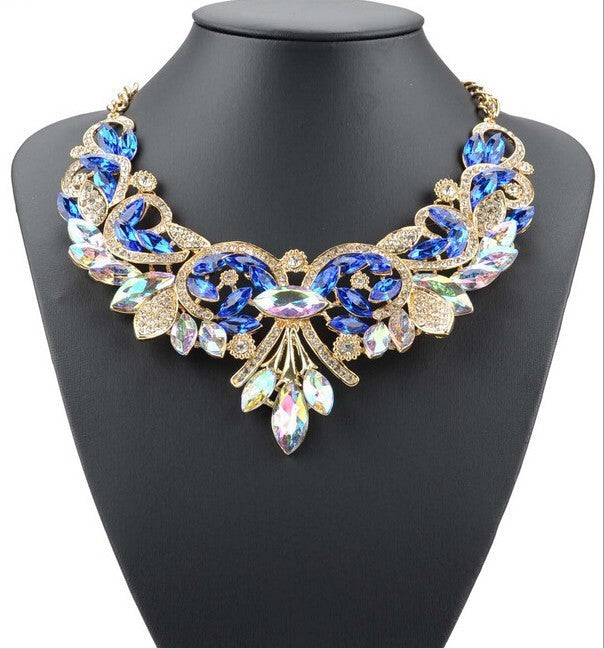 Diamond Alloy Flower Necklace For Women