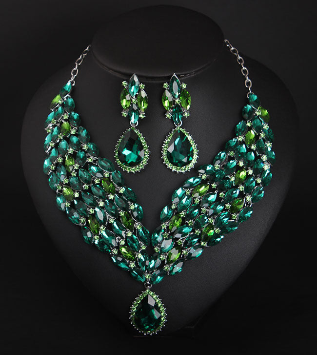 Crystal African Necklace Earring Set