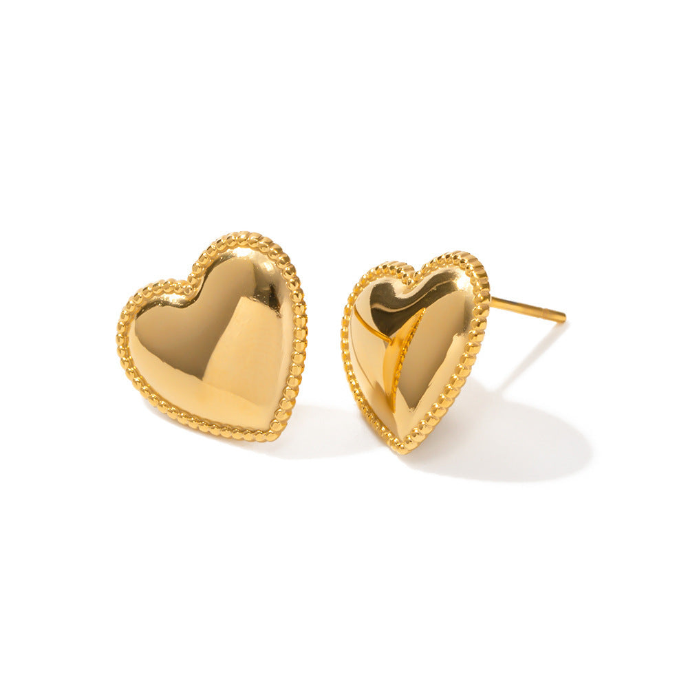 Ruth Heart Gold Earrings