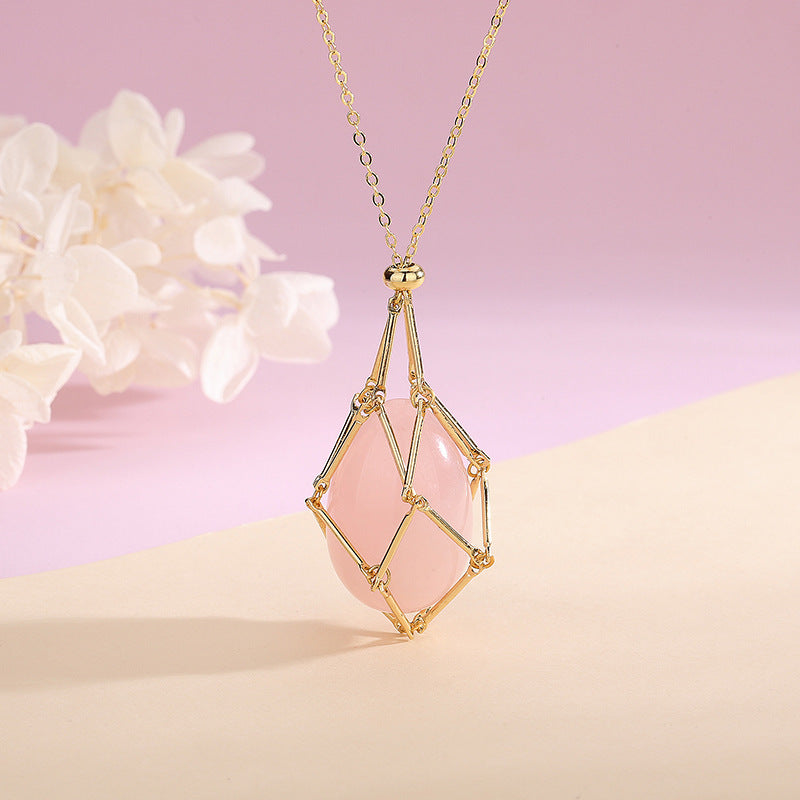 Pendentif en cristal d'énergie naturelle, nouveau Design de Niche, sac de saint-valentin, collier de paix, printemps 2023