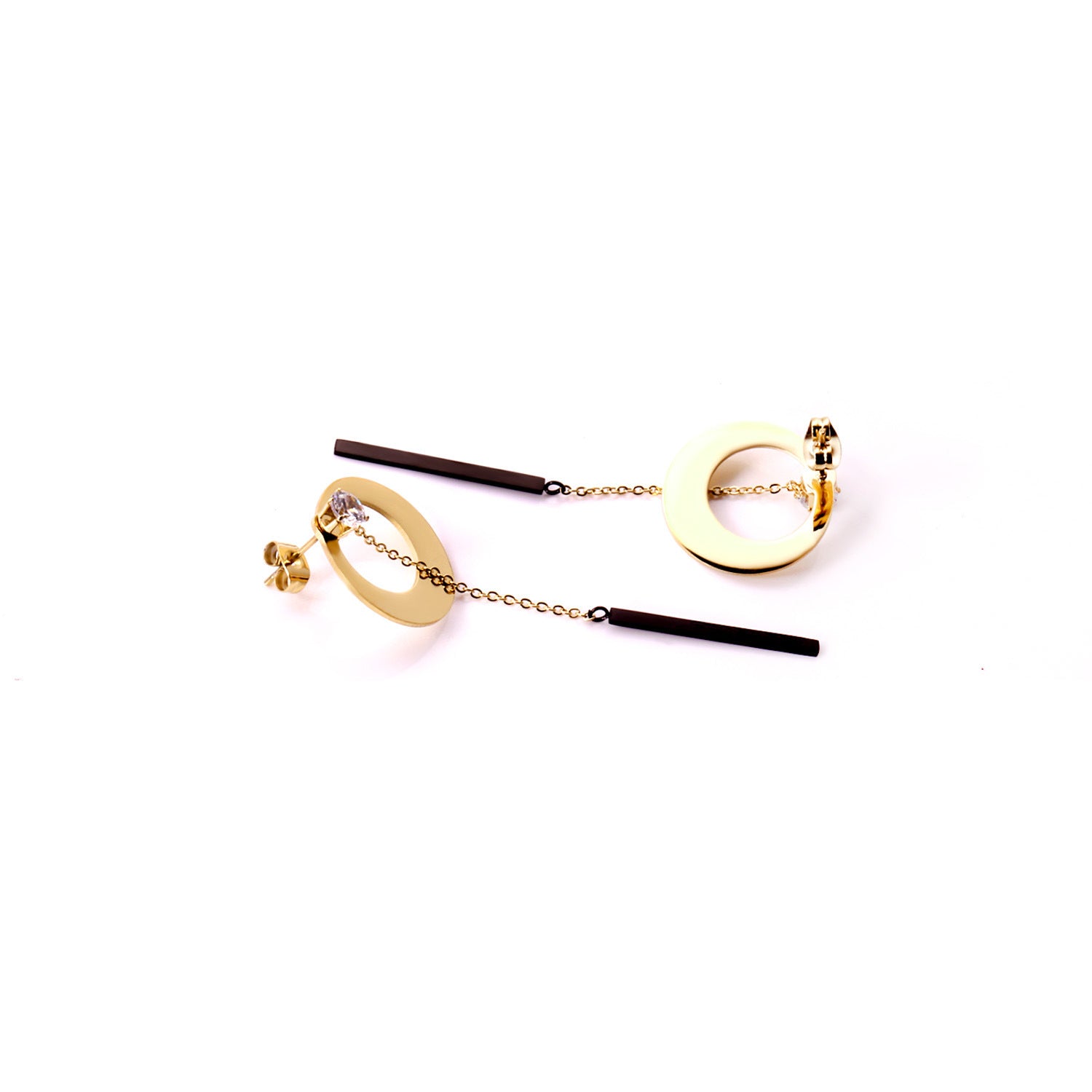 Tassel Special Black Temperament Mini With Zircon Ring Pendant Earrings