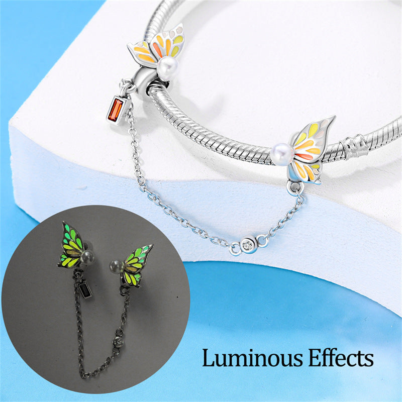 Safety Buckle Sun Moon Glowing Safety Chain Copper Plating 925 Silver DIY Ornament Bracelet Accessories