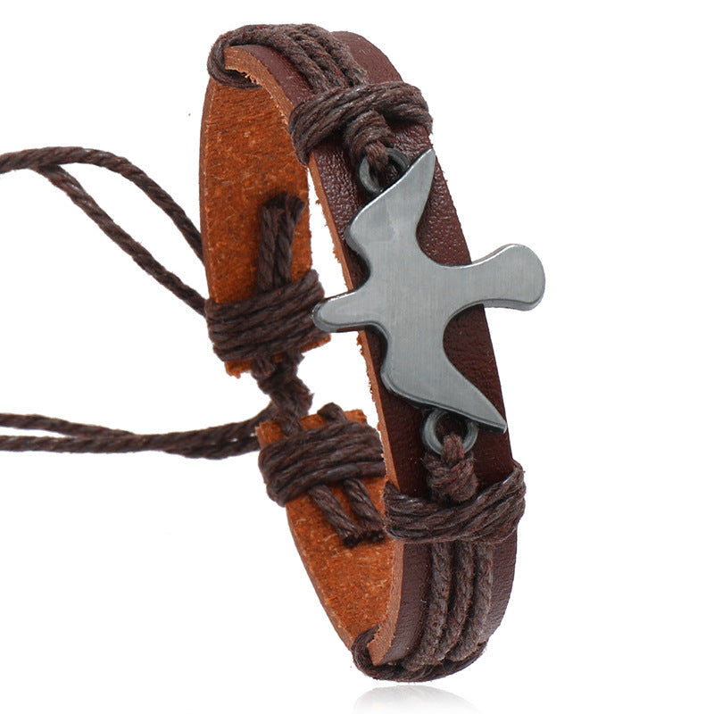 Simple Handmade Woven Adjustable Leather Bracelet Creative