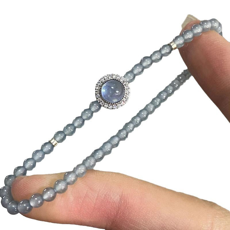 Simple Aquamarine Beaded Pearl Bracelet - Jewel Nexus