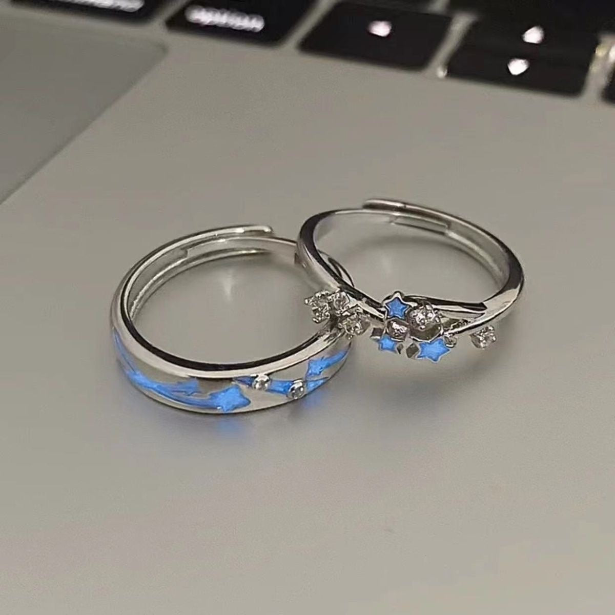 Leuchtender Paarring für Paare, exquisiter, eleganter Ring