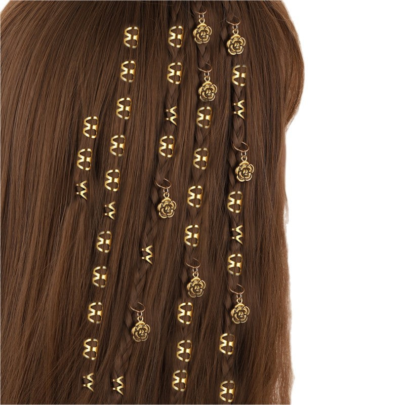 DIY Wig Dreadlocks Ornament Accessories Flower Hair Clip