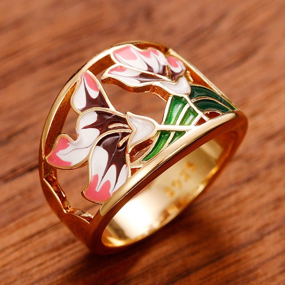 Fashion Trend Oil Dripping Pattern Ring