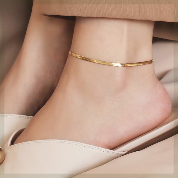 Flat Shape Chain Anklet Simple Women's Fashion