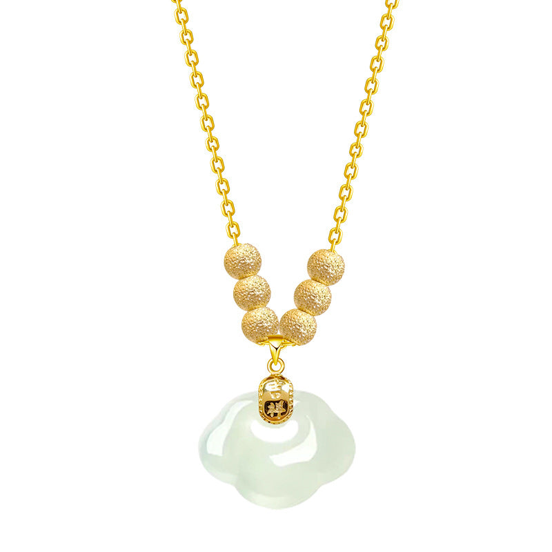 S925 Sterling Silver Necklace For Women Special-interest Design High-grade Hetian Jade