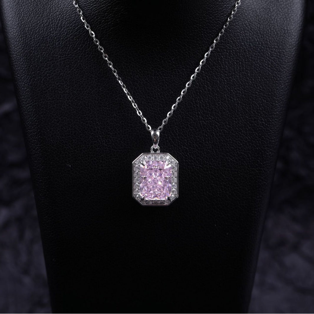 S925 Heart-shaped Ice Flower Cut Zircon Pendant High-grade Necklace