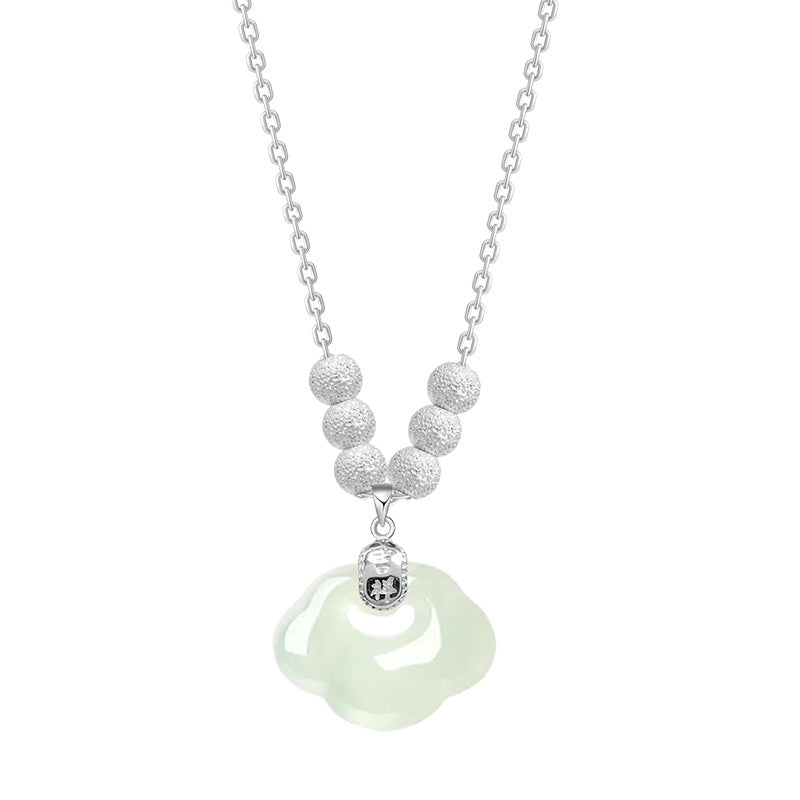 S925 Sterling Silver Necklace For Women Special-interest Design High-grade Hetian Jade