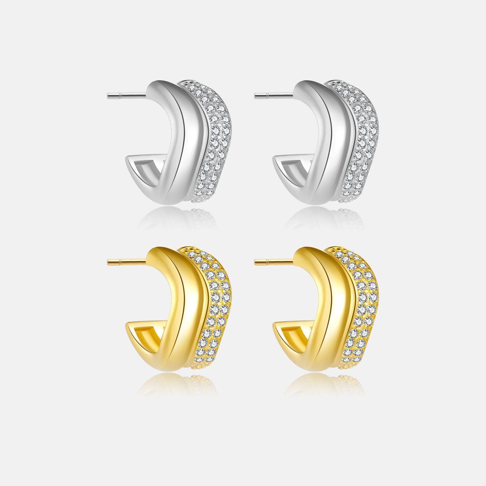 Geometrischer Kreis Hochwertige S925 Sterling Silber Ohrringe für Frauen
