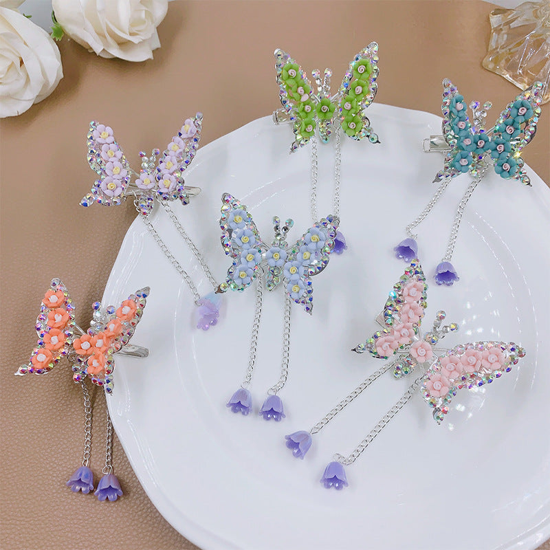 Children's Moving Butterfly Barrettes Super Fairy Side
