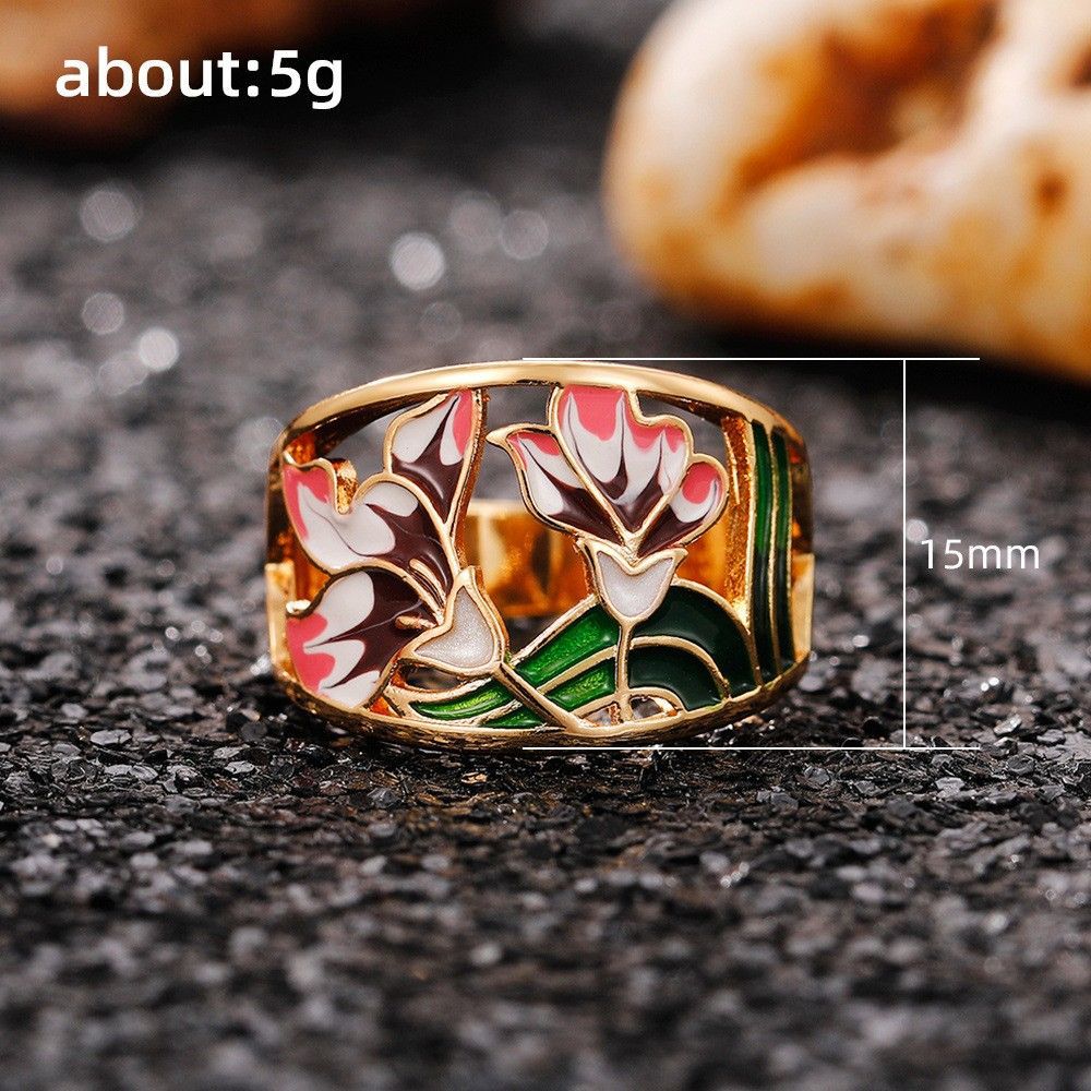 Fashion Trend Oil Dripping Pattern Ring